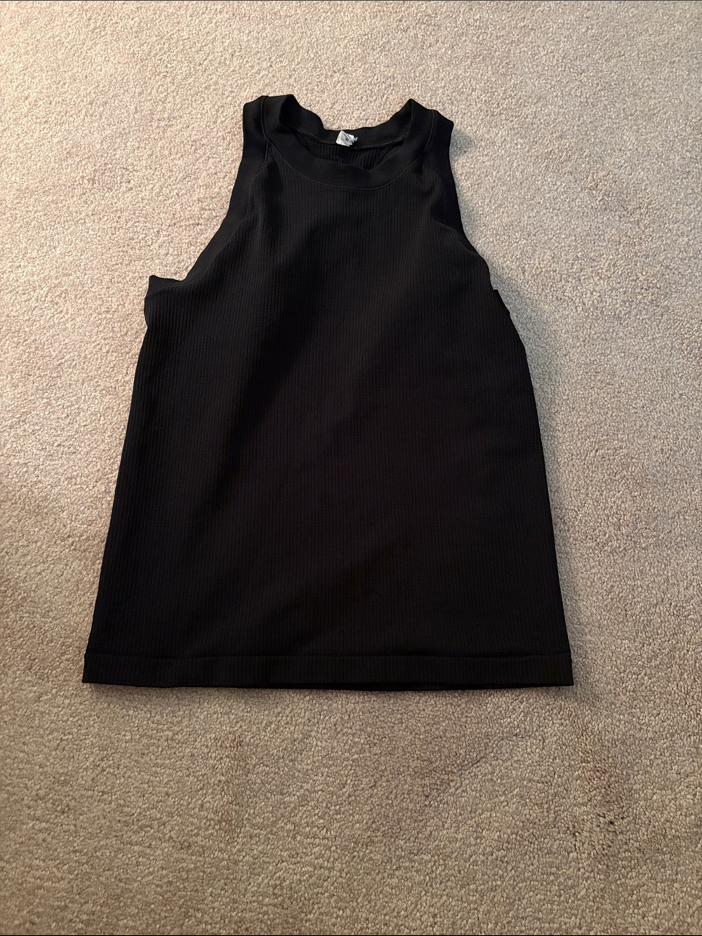 Athleta Black Ribbed High-Neck Tank
